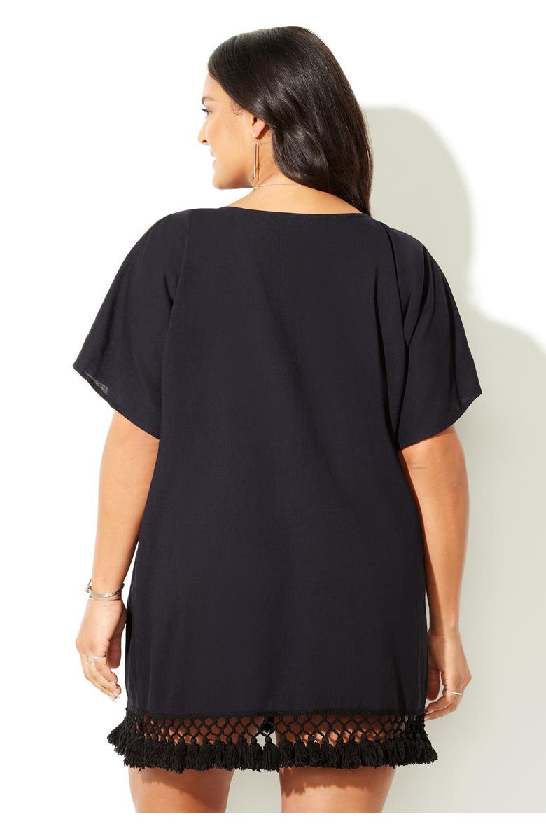 Swimsuits for All Courtney Tassel Tunic, Alternate, color, Black