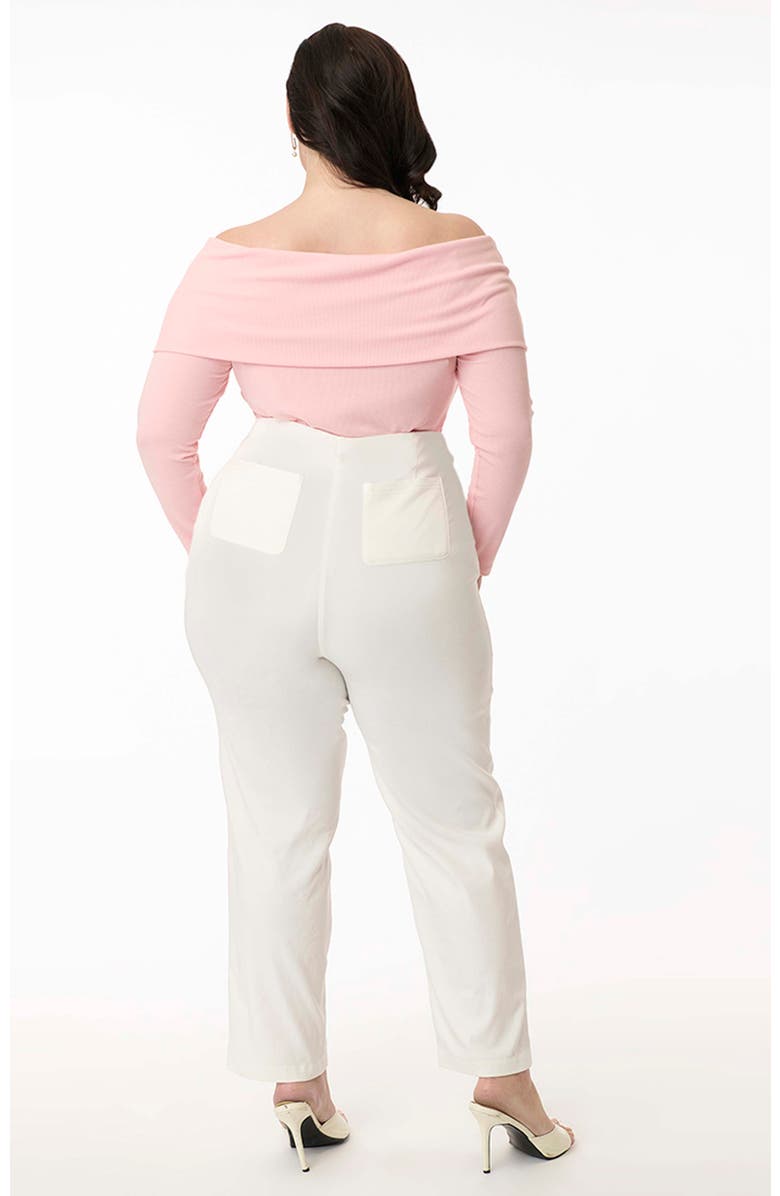 Unique Vintage Plus Size 1960s Cigarette Pants, Alternate, color, White