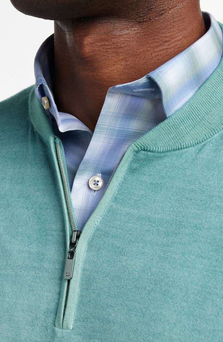 David Donahue Skipper Merino Wool Blend Quarter Zip Sweater, Alternate, color, Beach Glass