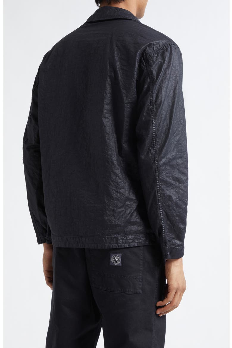 Garment Dye Nylon Panama Overshirt, Alternate, color, BLACK
