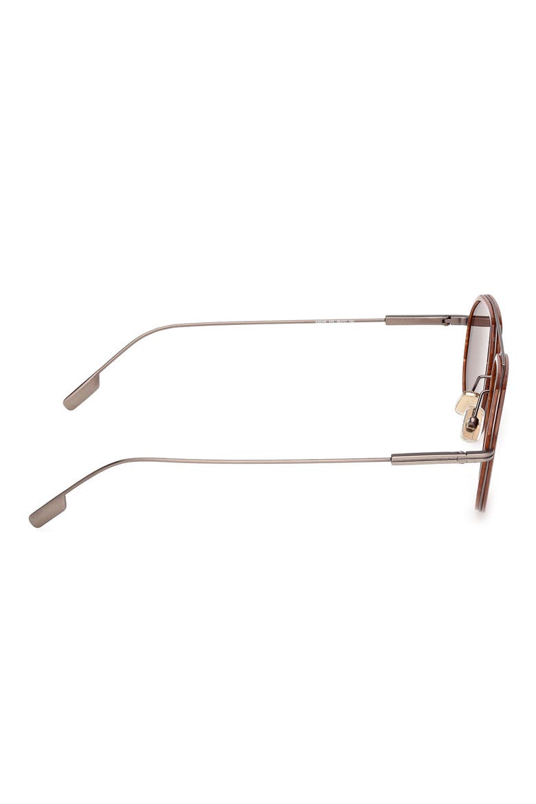 56mm Geometric Sunglasses, Alternate, color, ANILINE AND FOLIAGE / BROWN