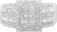 Haus of Brilliance 10K White Gold 1.0 Cttw Diamond Cluster Ring