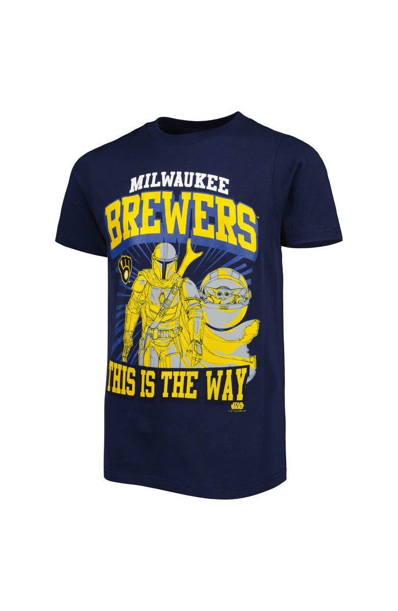 Outerstuff Youth Navy Milwaukee Brewers Star Wars This is the Way T-Shirt, Alternate, color, 