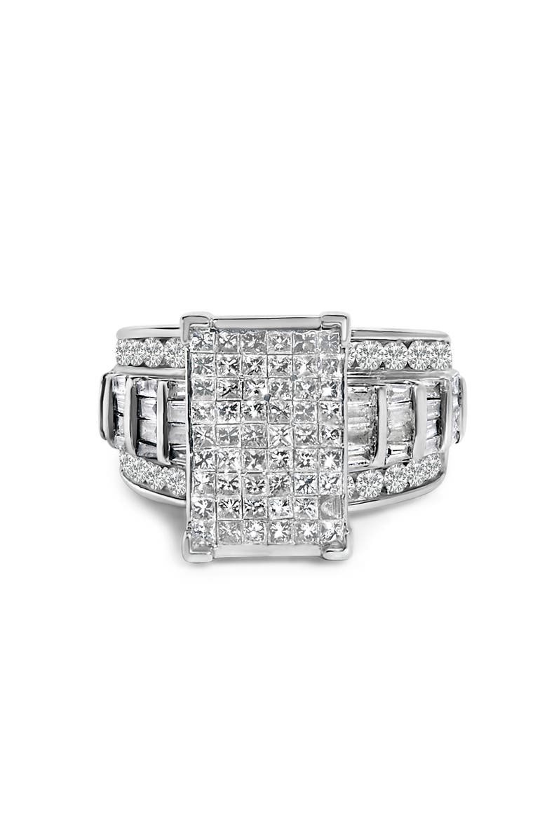 Haus of Brilliance 14K Gold 2.0 Cttw Mixed-Cut Diamond Composite Cluster Ring, Main, color, White Gold