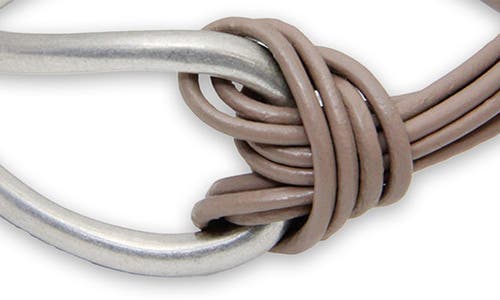 Saachi Knotted Leather Cord Magnetic Bracelet In Gray