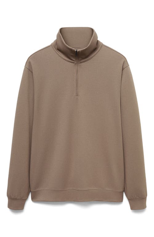 Mango Antiodor Half Zip Performance Sweatshirt In Mink Grey