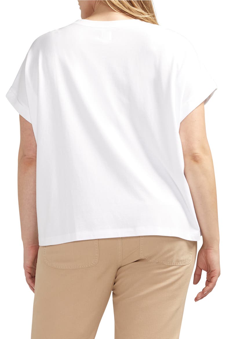 Drapey Cuff Cotton & Modal T-Shirt, Alternate, color, WHITE