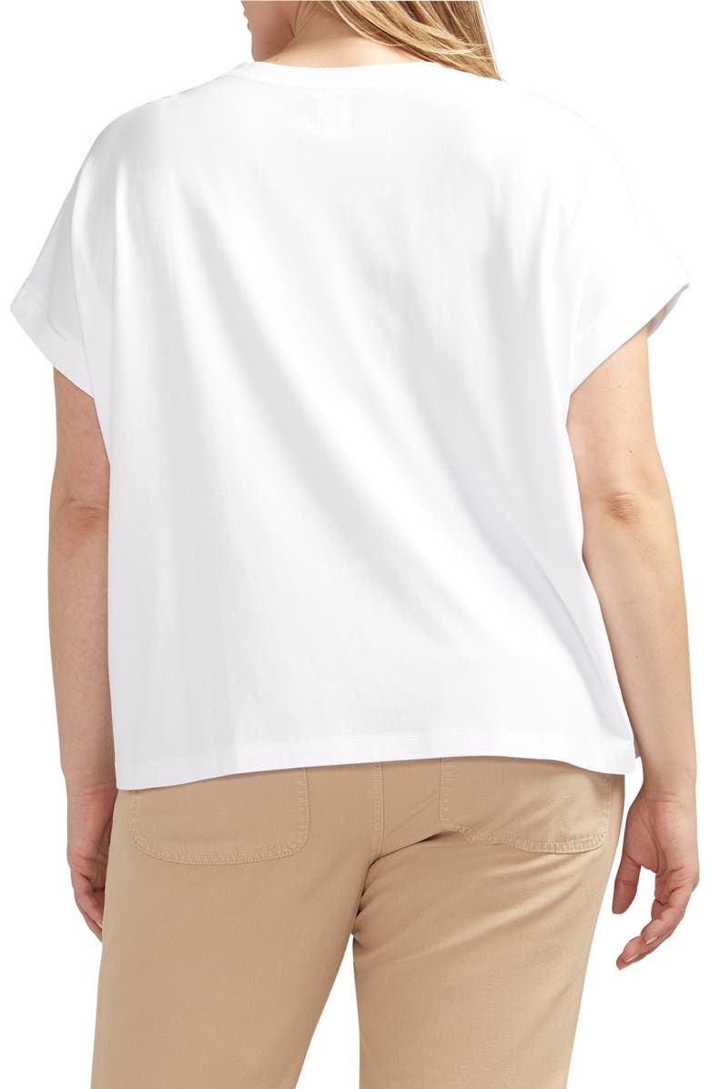 JAG Drapey Cuff Cotton & Modal T-Shirt, Alternate, color, White
