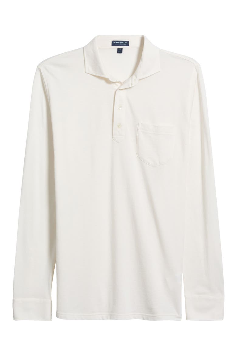 Crown Crafted Amble Long Sleeve Cotton & Cashmere Polo, Main, color, ALMOND