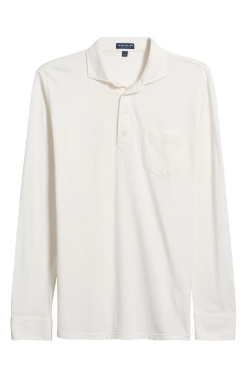 Crown Crafted Amble Long Sleeve Cotton & Cashmere Polo