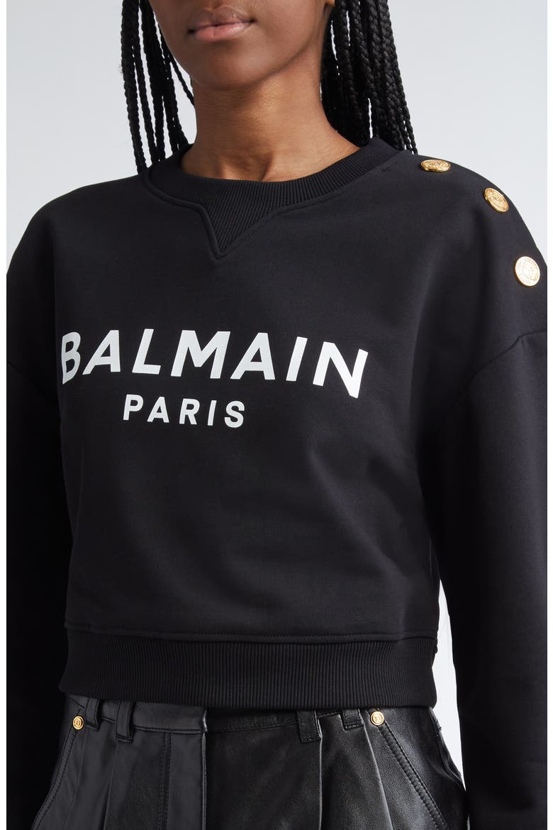 Crop Logo Graphic Sweatshirt, Alternate, color, EAB BLACK/WHITE