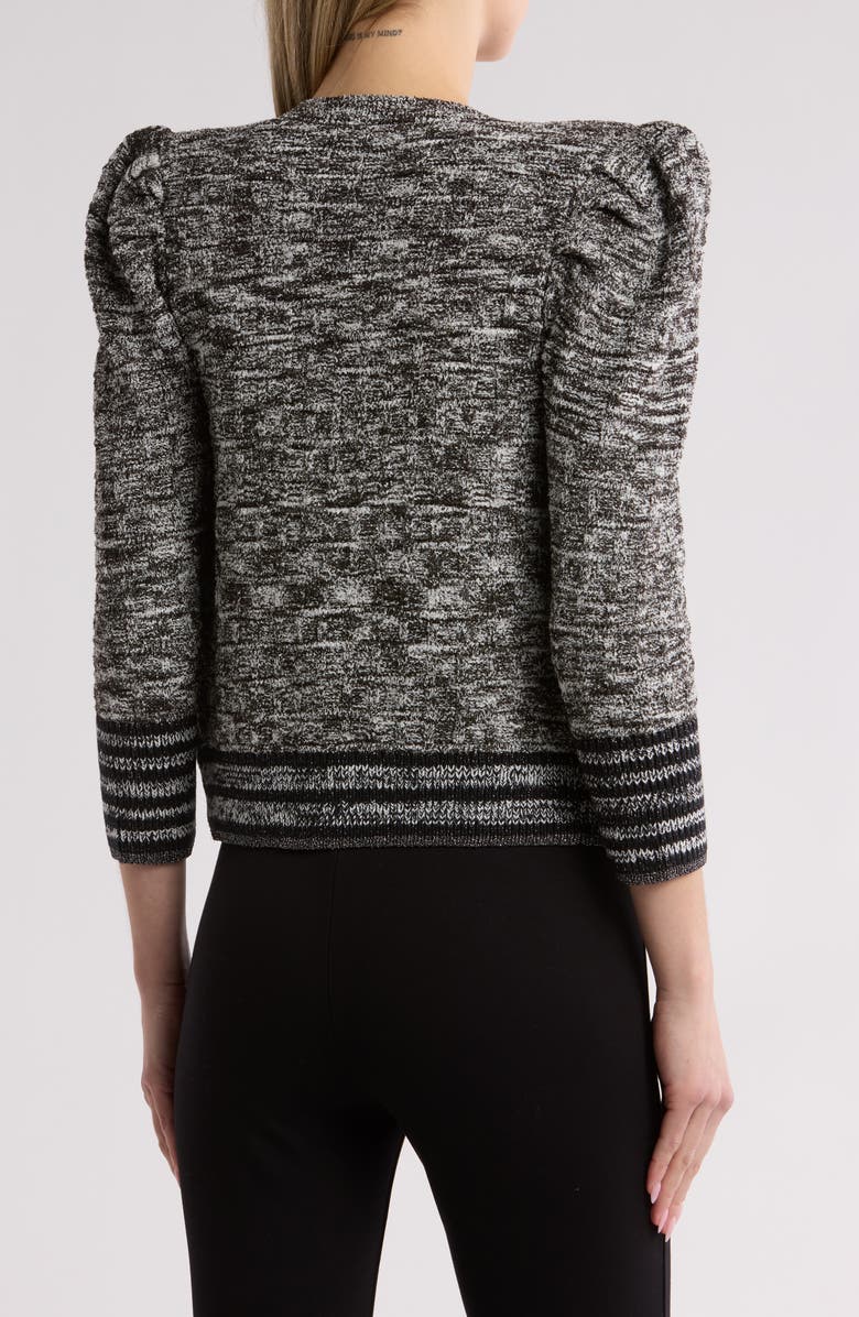 L'AGENCE Jenni Puff Shoulder Waffle Stitch Cardigan, Alternate, color, 
