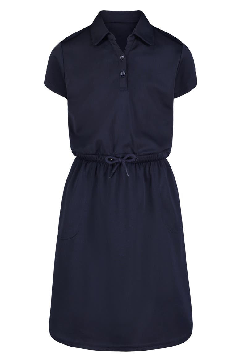 Kids' Short Sleeve Uniform Polo Dress, Main, color, 414 SU NAVY