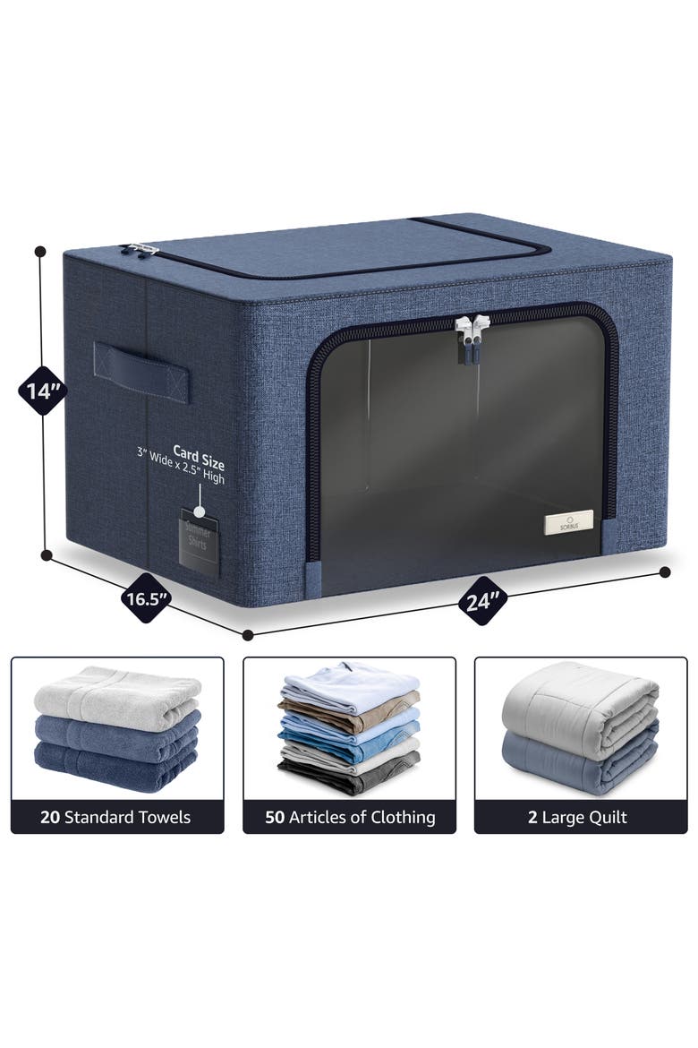 4-Pack Jumbo Foldable Storage Boxes, Alternate, color, BLUE