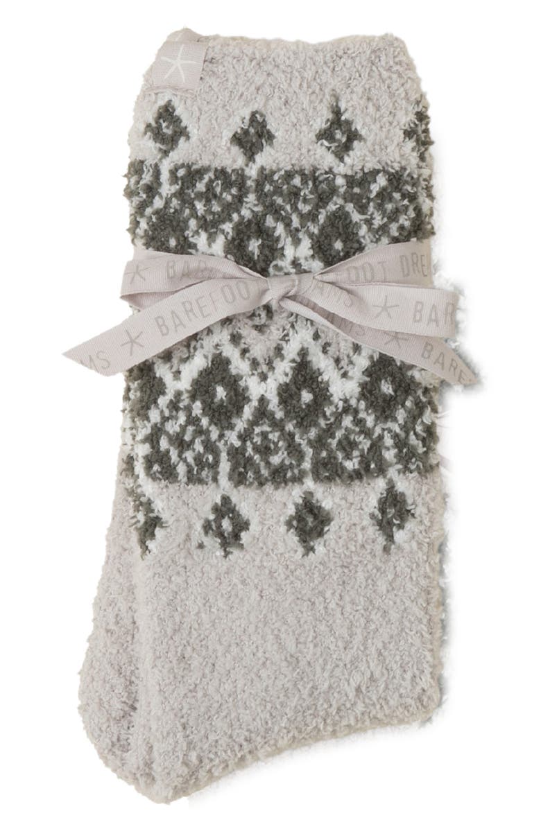 Barefoot Dreams<sup>®</sup> CozyChic<sup>®</sup> Fair Isle Socks, Alternate, color, Malibu Mist Multi
