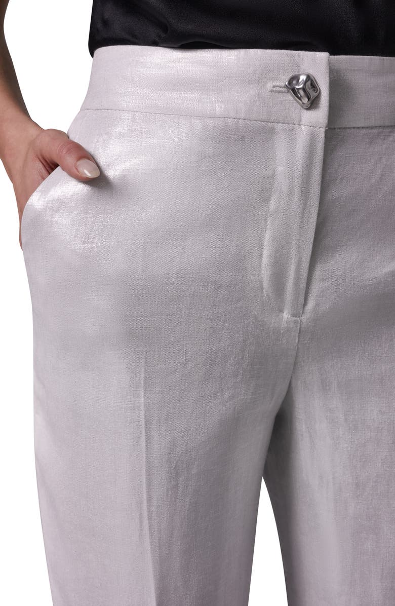Donna Karan New York Metallic Linen Crop Pants, Alternate, color, 
