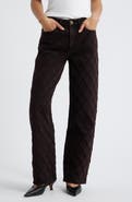 rag & bone Logan Mid Rise Wide Leg Quilted Jeans