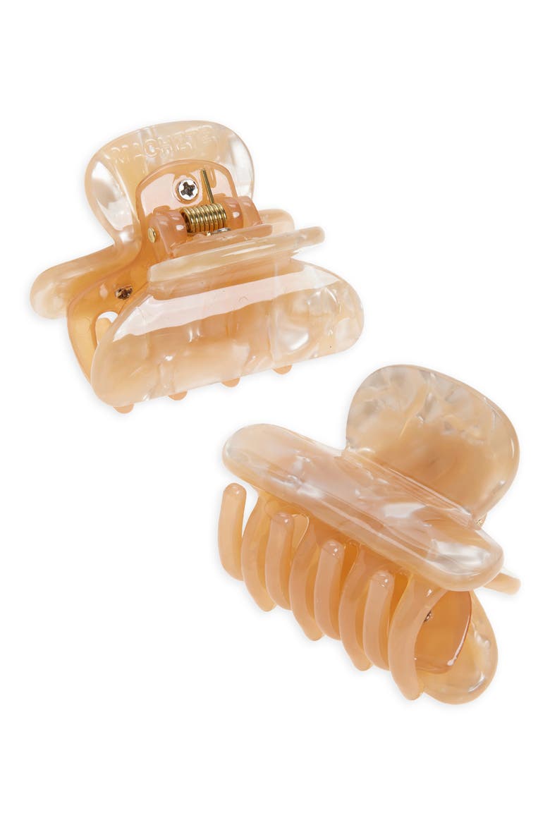 2-Pack Heirloom Claw Clips, Main, color, PEACH SHELL