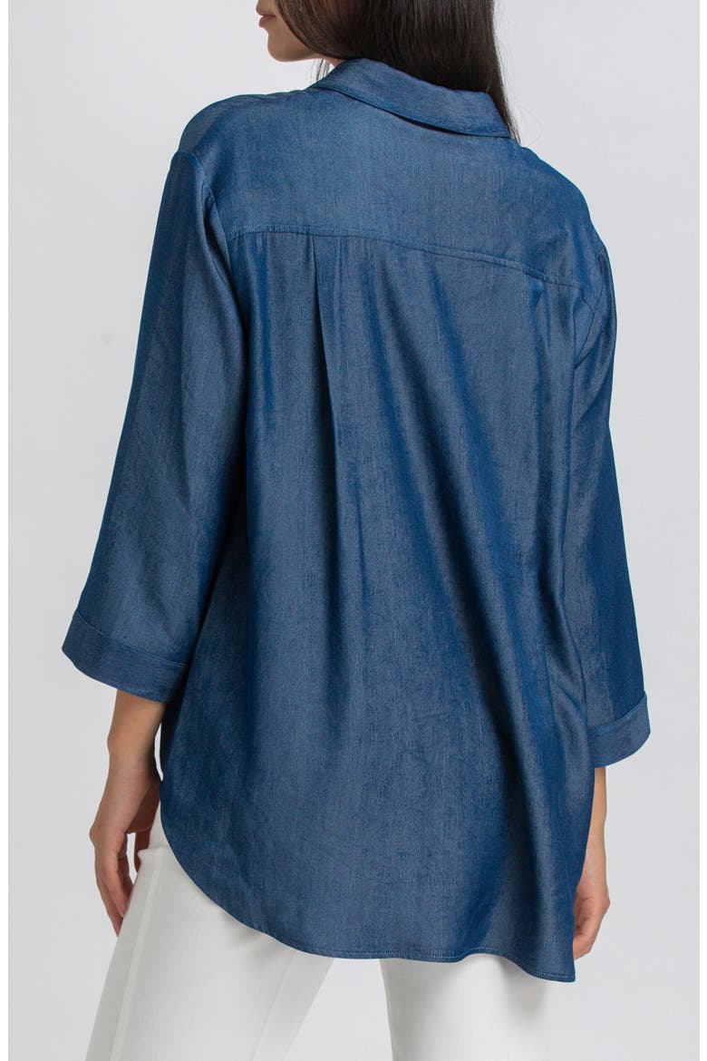 Chambray Button-Up Maternity Shirt, Alternate, color, BLUE