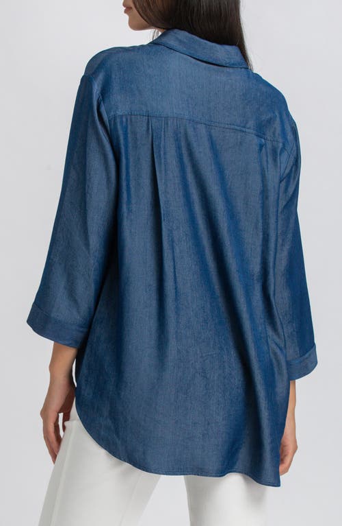 Pietro Brunelli Maternity Chambray Button-up Maternity Shirt In Blue