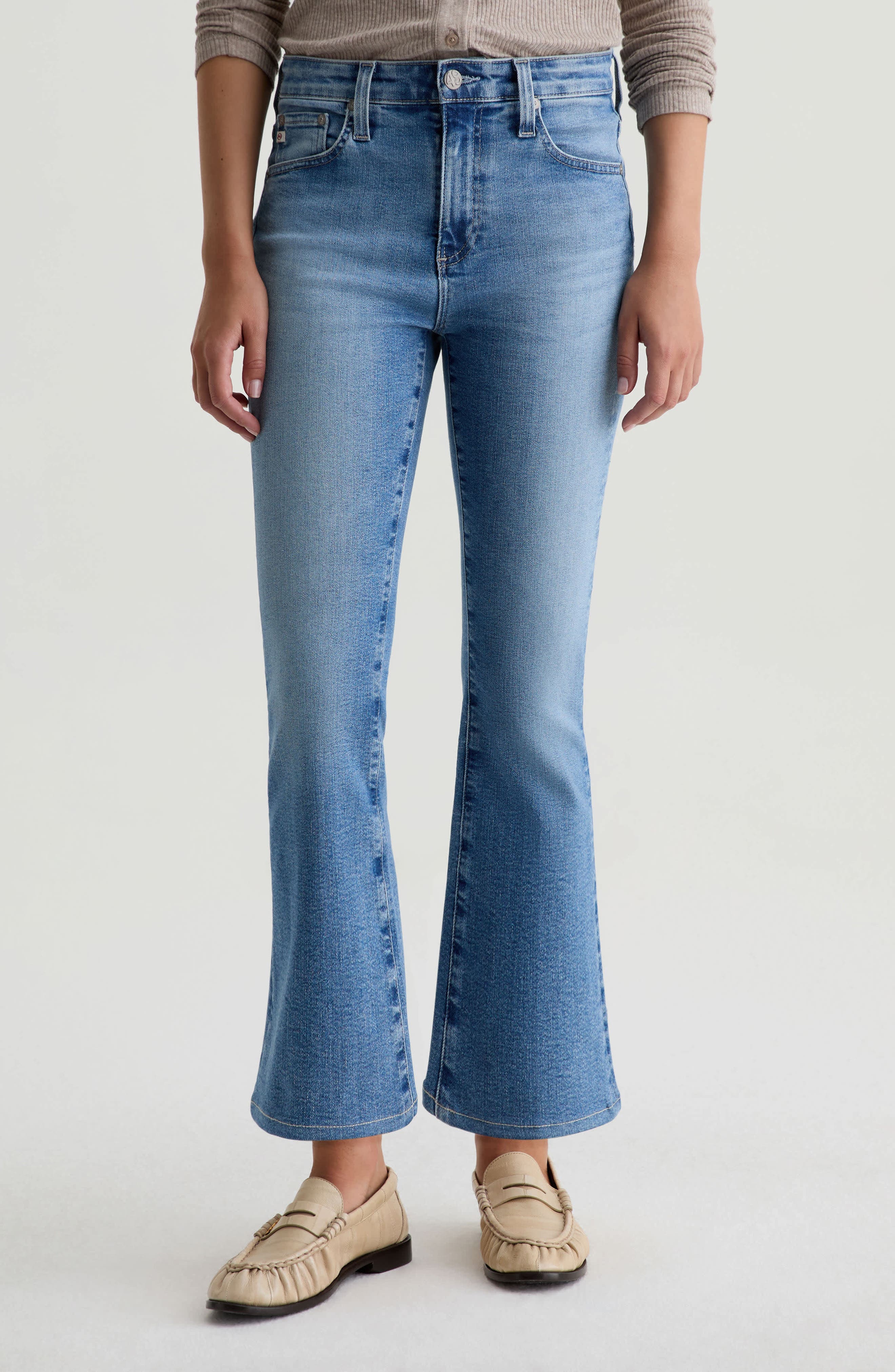 Farrah Mid Rise Crop Bootcut Jeans