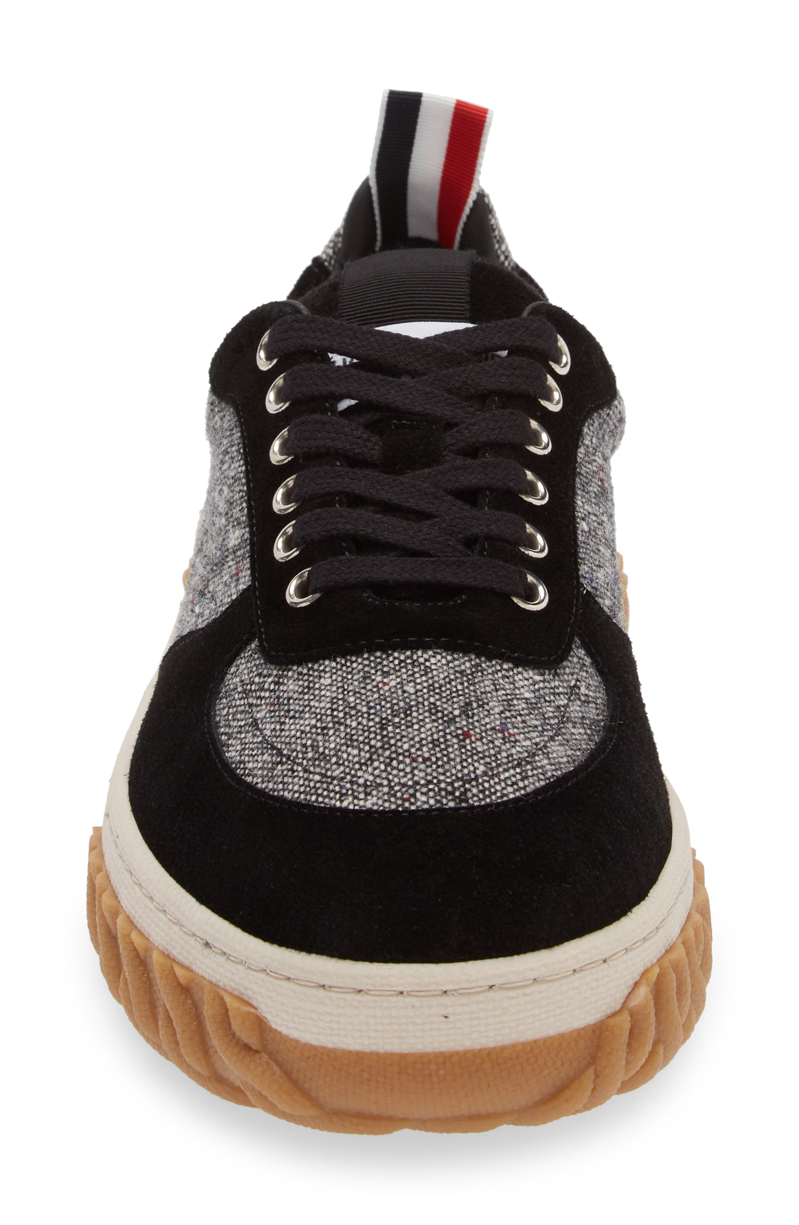 Thom Browne Letterman Sneaker, Alternate, color, Black/ White