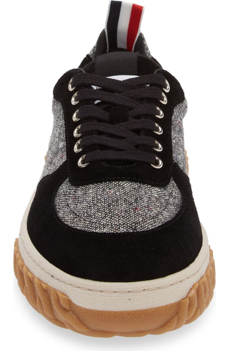 Thom Browne Letterman Sneaker, Alternate, color, Black/ White