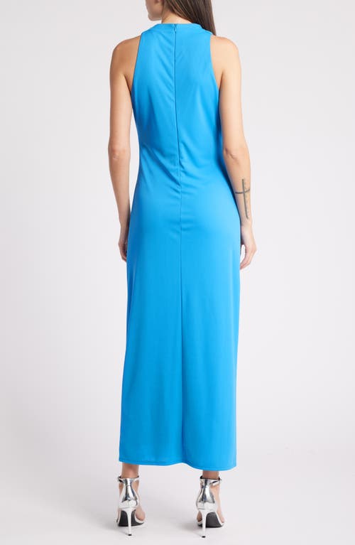 Wayf The Georgina Cowl Neck Gown In Blue