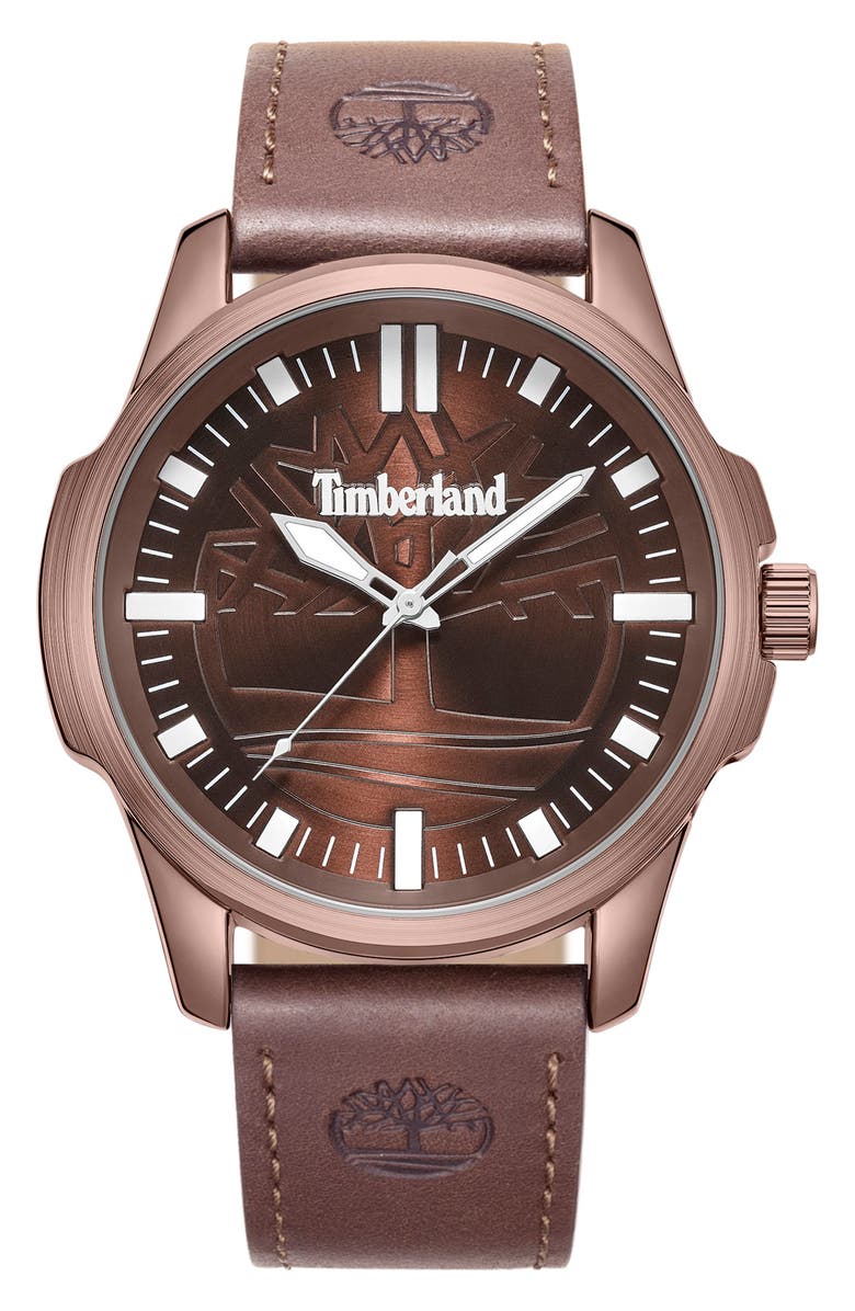 Timberland Quartz Analog Watch, Main, color, Brown
