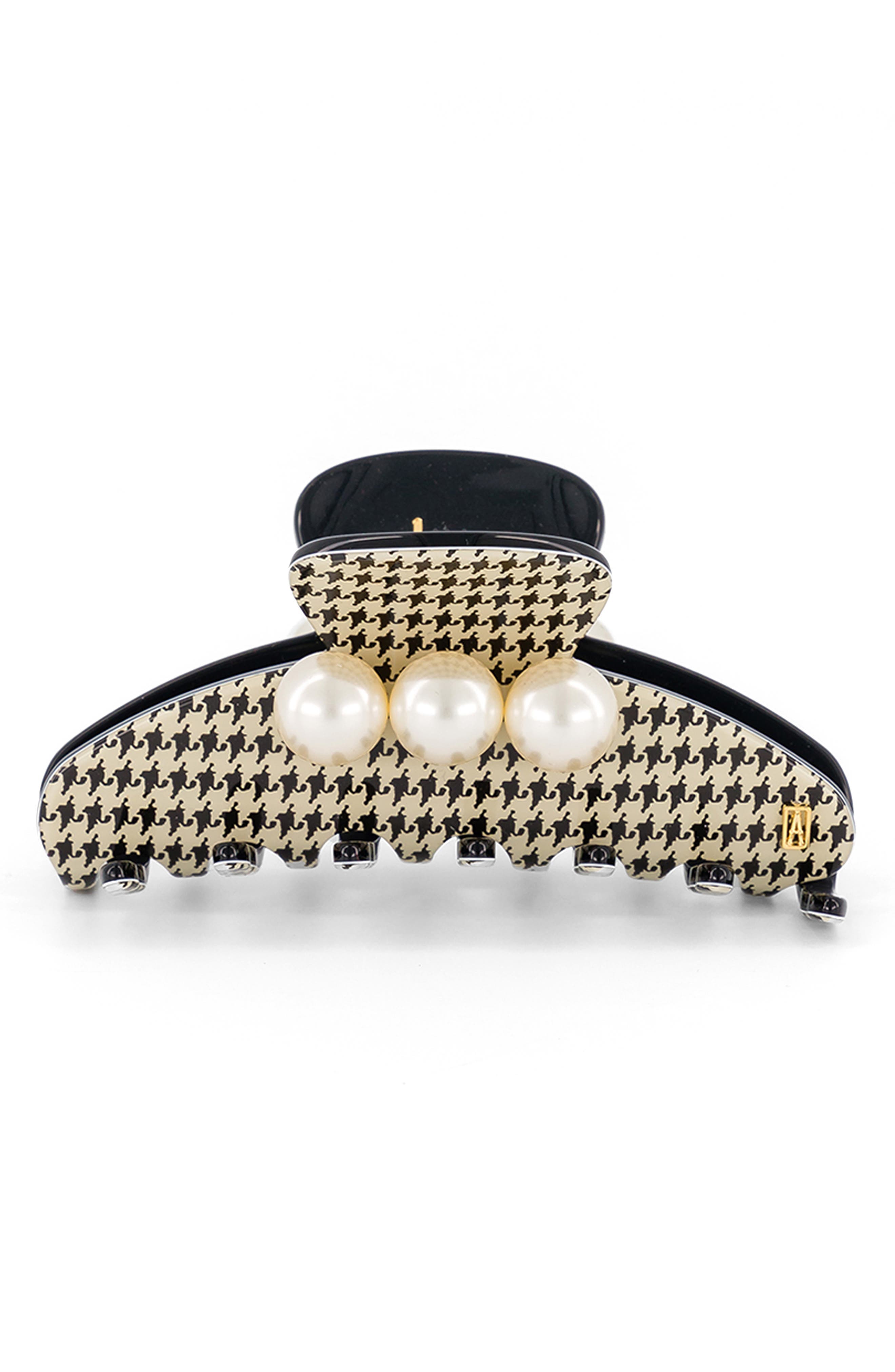 Alexandre de Paris Faux Pearl Hair Clip in Ivory Multi 