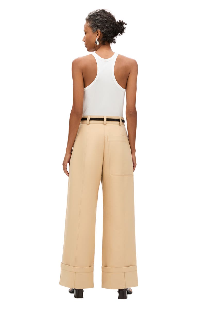 Another Tomorrow Wide Cuff Pant, Alternate, color, Khaki