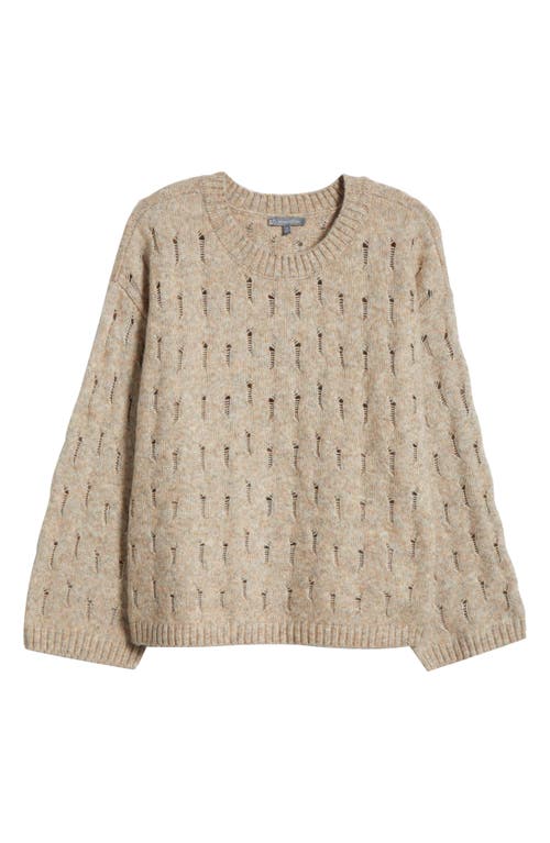Wit & Wisdom Open Stitch Sweater In Heather Mocha