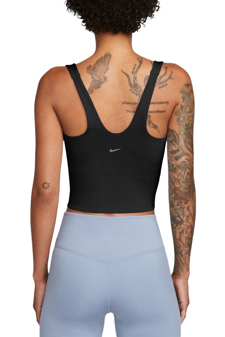 Seamless Padded Sports Tank, Alternate, color, BLACK/ COOL GREY