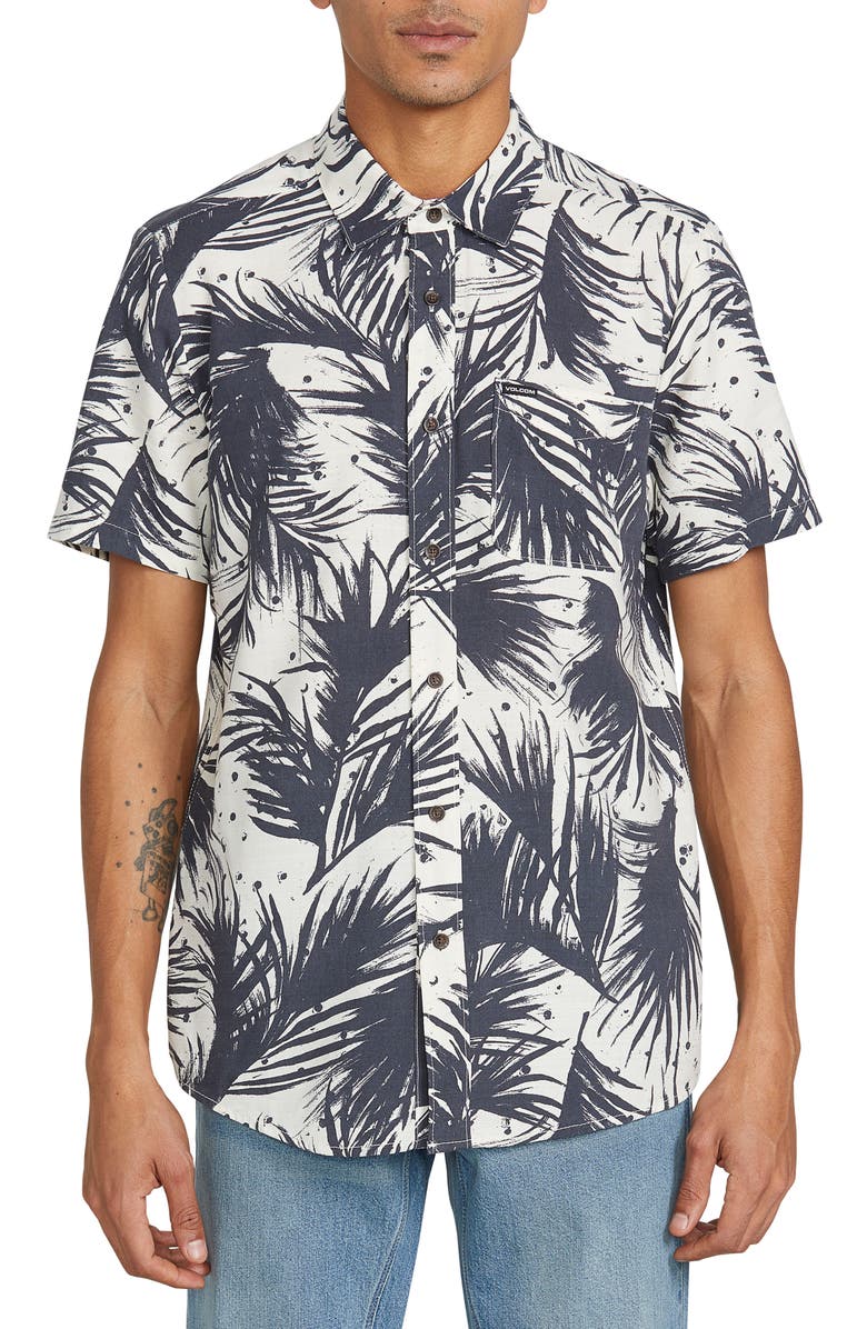 Volcom Mas Palmas Short Sleeve Button-Up Shirt, Main, color, 