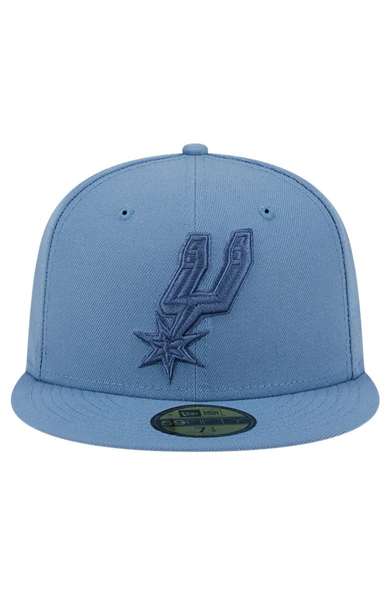 New Era Men's New Era Blue San Antonio Spurs Color Pack Faded Tonal 59FIFTY Fitted Hat, Alternate, color, 