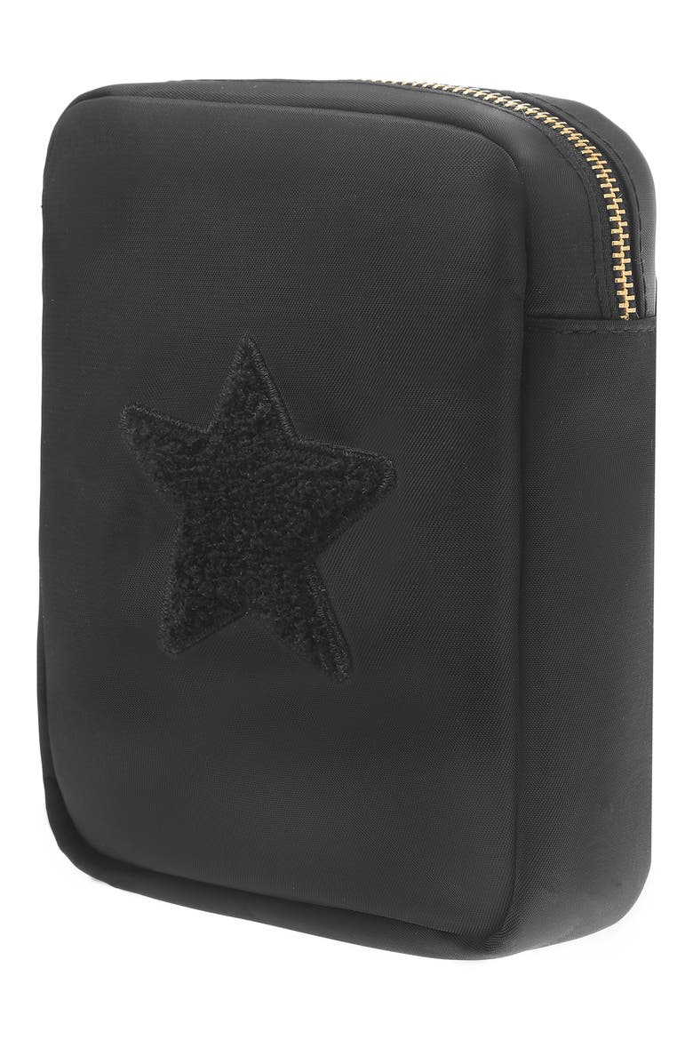 Mini Star Cosmetics Bag, Alternate, color, BLACK/ BLACK