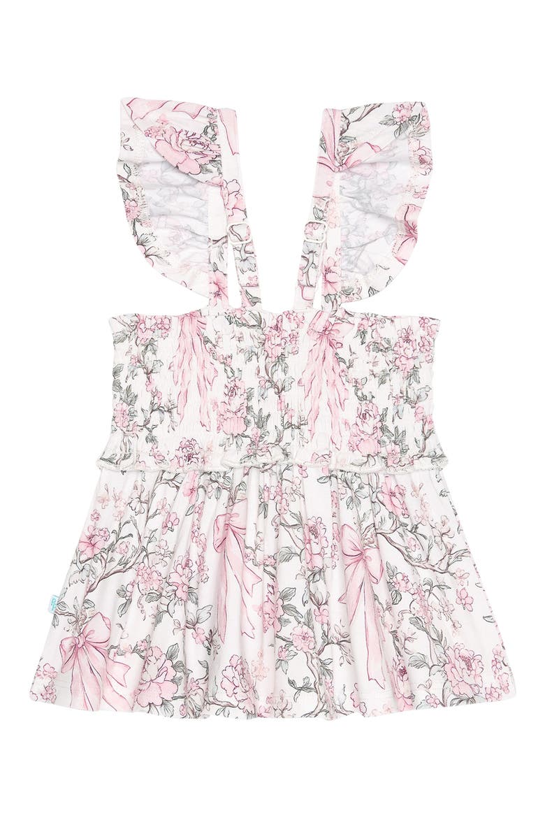Flutter Sleeve Smocked Bodice Peplum Top & Bloomers Set, Alternate, color, LIGHT/ PASTEL PINK
