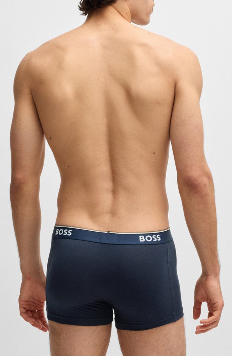 BOSS Assorted 3-Pack Power Stretch Cotton Trunks, Alternate, color, Black/ Blue Assorted
