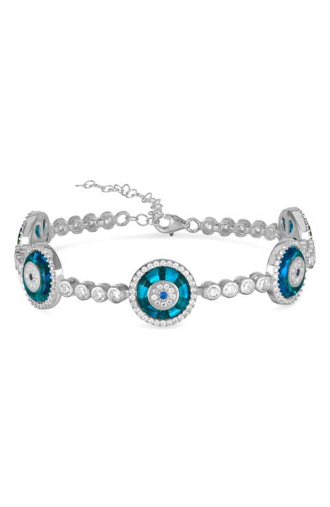 Evil Eye Station Tennis Bracelet