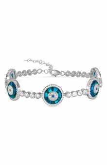 Evil Eye Station Tennis Bracelet