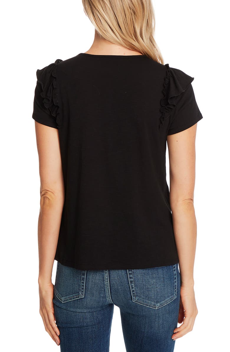 CeCe Double Ruffle Slub Jersey Tee, Alternate, color,