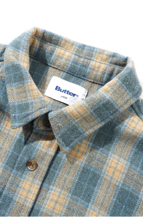 Butter Goods Turtle Plaid Flannel Button-up Shirt In Blue