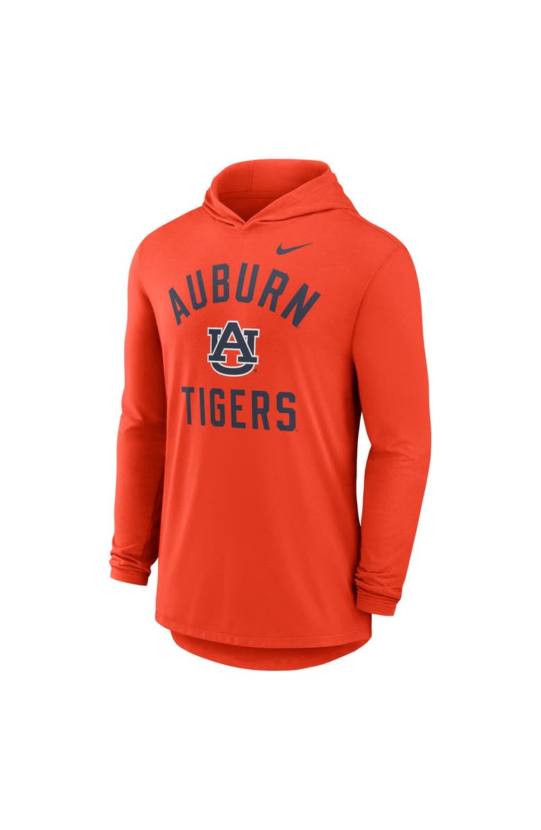 Nike Men's Nike Orange Auburn Tigers Classic Arch Tri-Blend Dri-FIT Long Sleeve Hoodie T-Shirt, Alternate, color, 