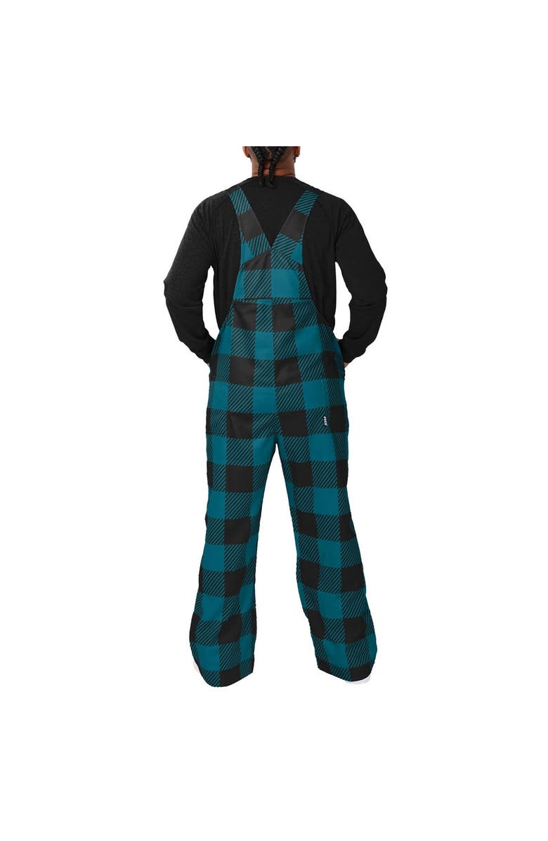 FOCO Men's FOCO  Teal Jacksonville Jaguars Big Logo Plaid Overalls, Alternate, color, 