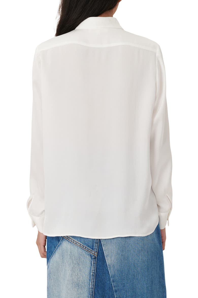 maja Silk Button-Up Blouse, Alternate, color, WHITE