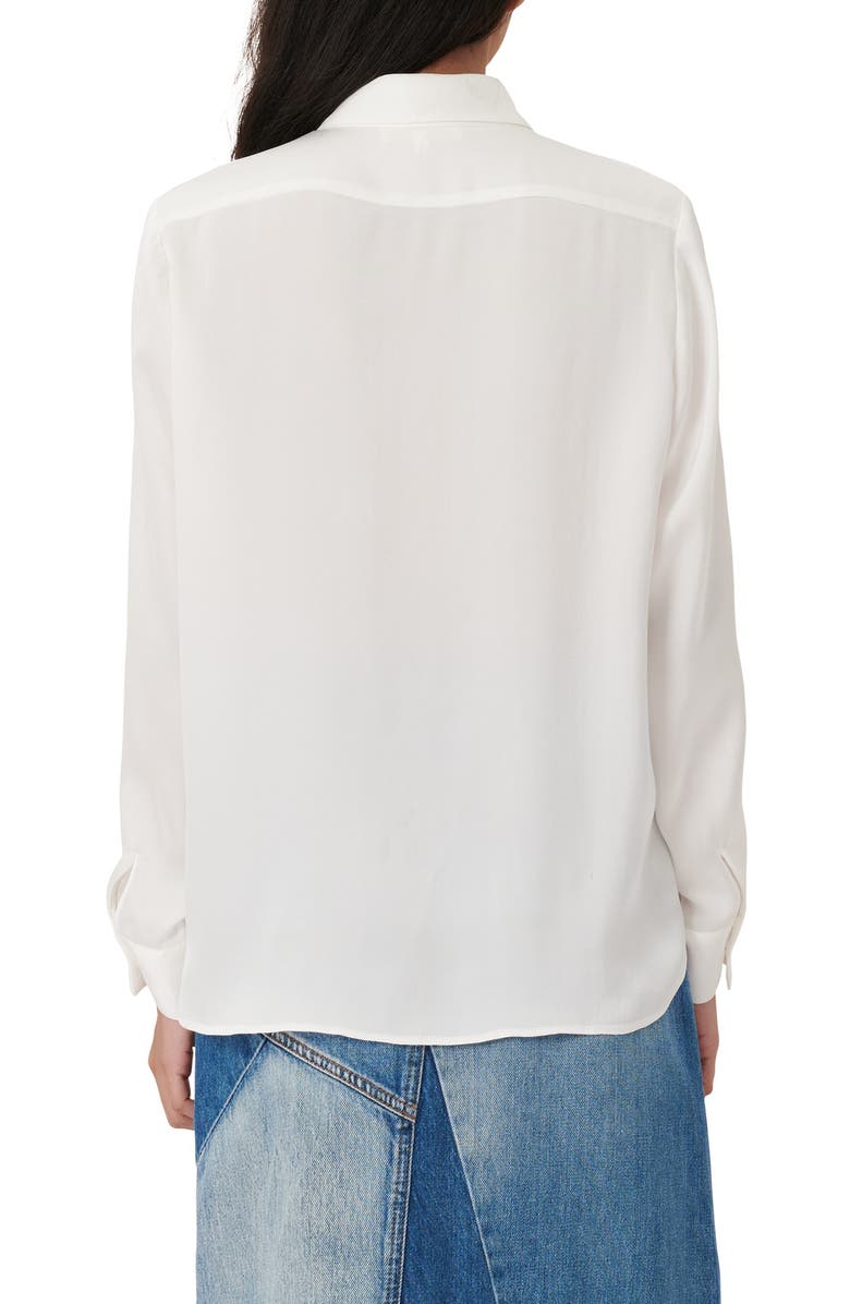 maje maja Silk Button-Up Blouse, Alternate, color,