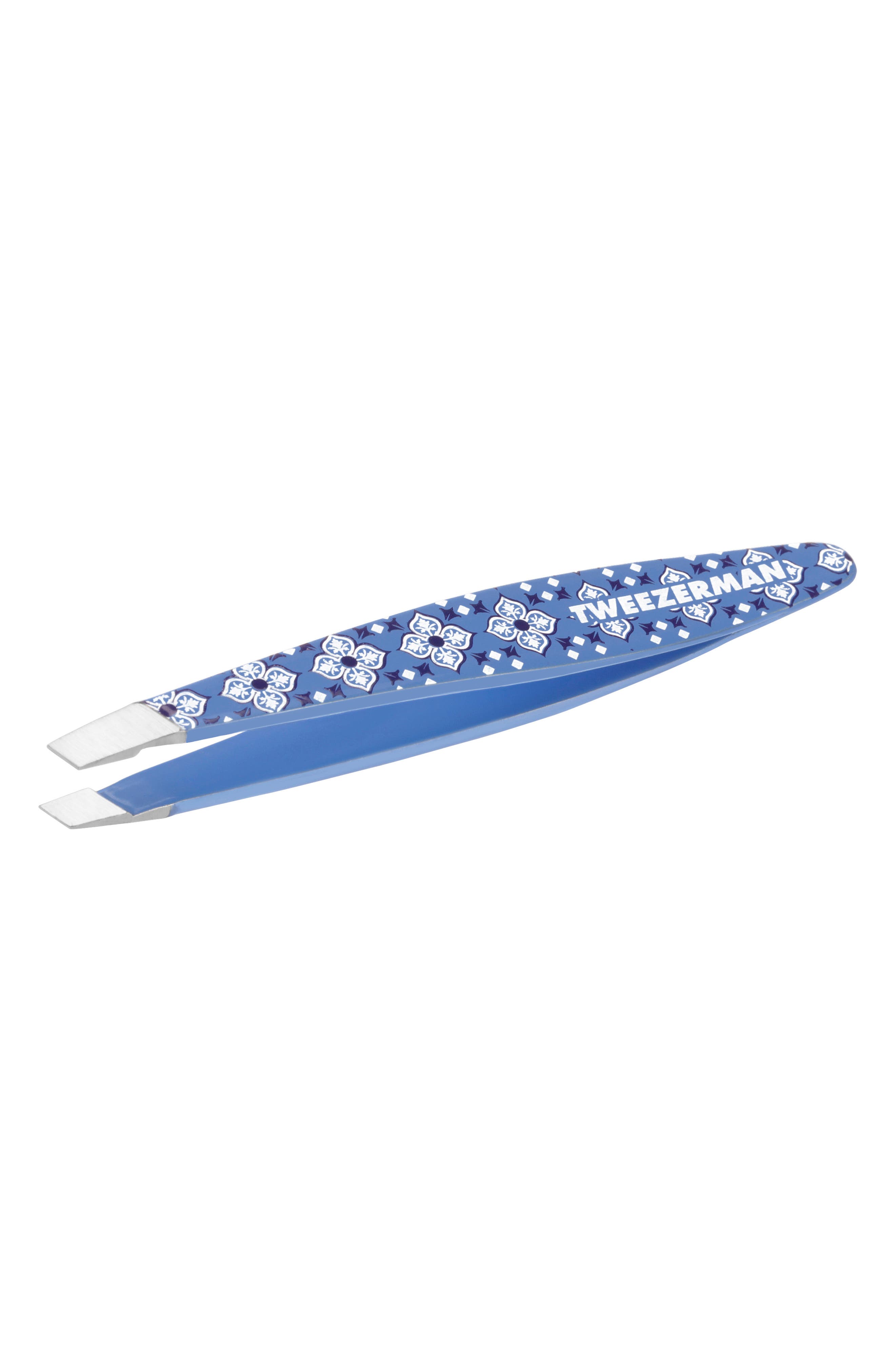 TWEEZERMAN Mini Lisbon Sea Slant Tweezer in Blue 