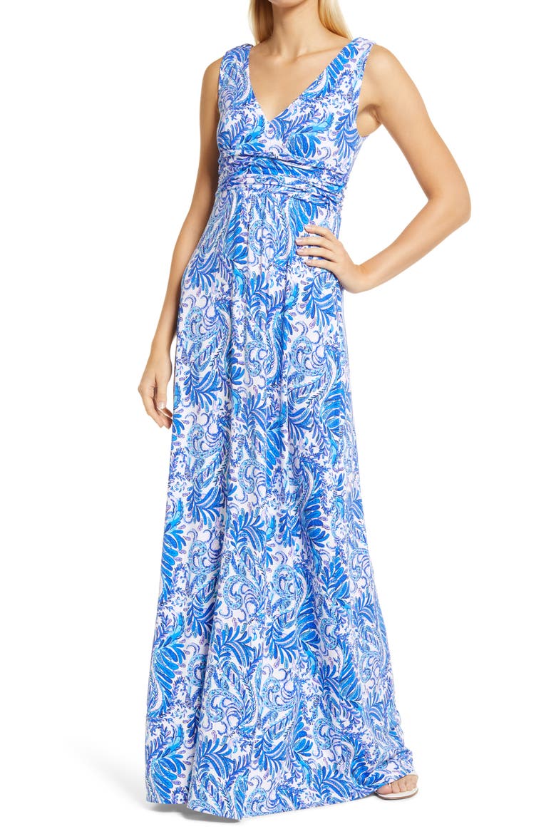 Sloane Sleeveless Midi Dress, Main, color, BAHA BLUE BIRD IS THE WORD
