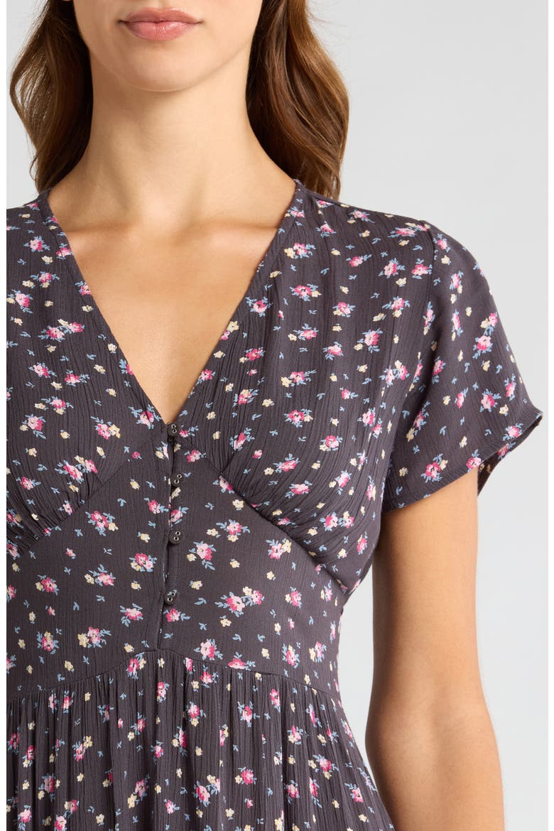 Morning Sky Floral Print Maxi Dress, Alternate, color, BLACK SANDS