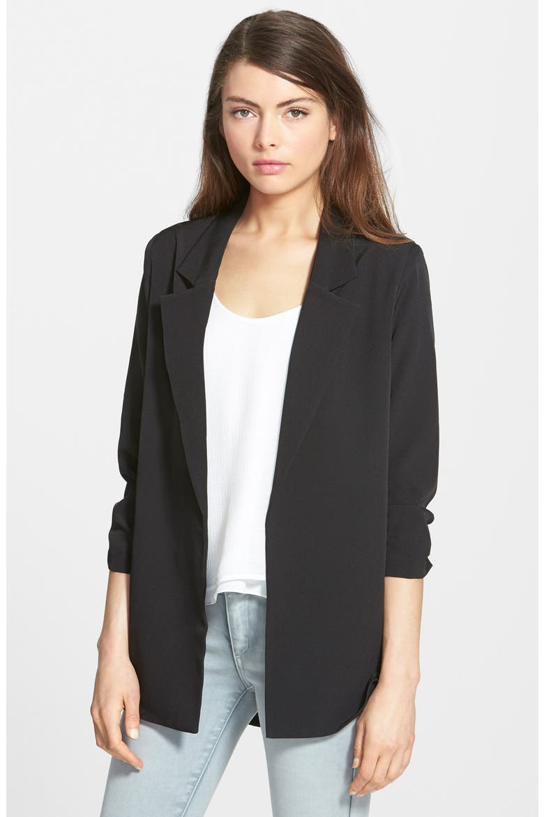 Shirttail Blazer, Main, color, BLACK